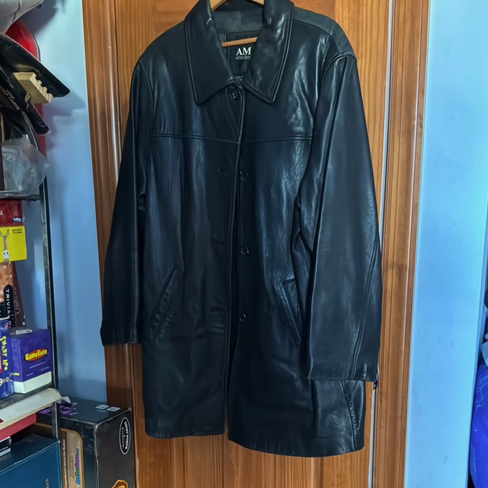 Black leather jacket  size 1X by AM Studio